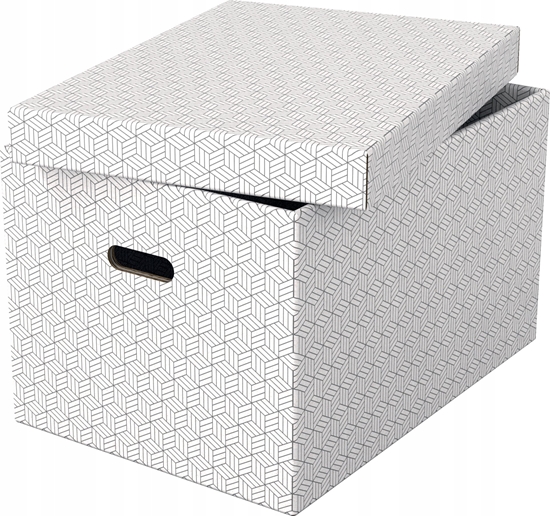 Picture of Esselte Esselte 628286, Storage box, White, Rectangular, Cardboard, Pattern, Indoor