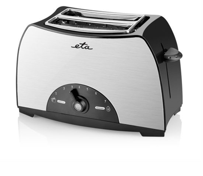Attēls no ETA | Toaster | ETA216690000 | Power 800 W | Number of slots 2 | Housing material Stainless steel, plastic | Black / Stainless Steel