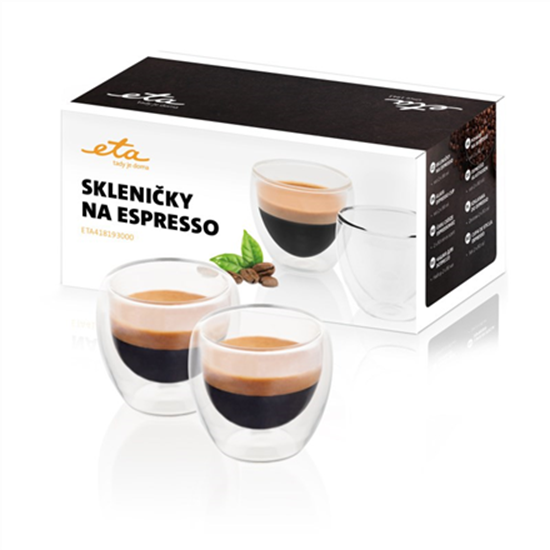 Picture of ETA Espresso cups 418193000 For espresso coffee, 2 pc(s), Dishwasher proof, Glass
