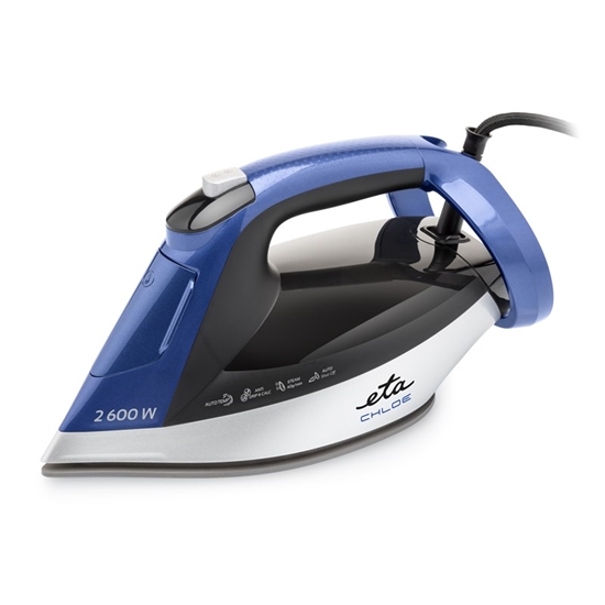Picture of ETA Steam Iron | 227690000 Chloe | Steam Iron | 2600 W | Water tank capacity 350 ml | Continuous steam 40 g/min | Silver/Blue