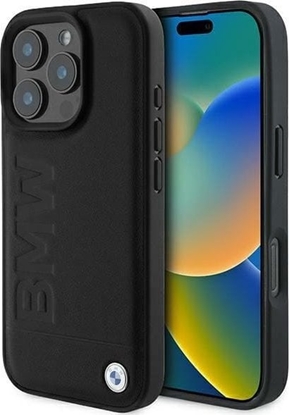 Picture of Etui BMW BMHCP16LSLLBK Apple iPhone 16 Pro hardcase Leather Hot Stamp czarny/black