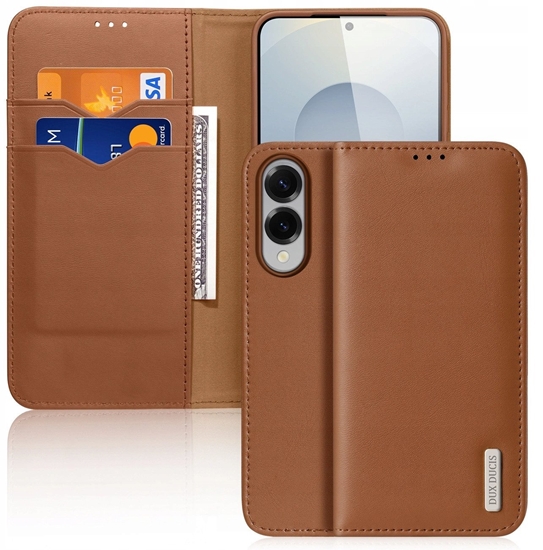 Picture of Dux Ducis Dux Ducis Hivo Samsung Galaxy S25 Edge Case with Flip and RFID Protection - Brown