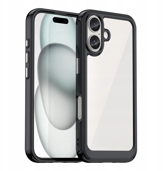 Picture of Etui Outer Space Case na iPhone 16e pokrowiec z elastyczn ramk - czarne