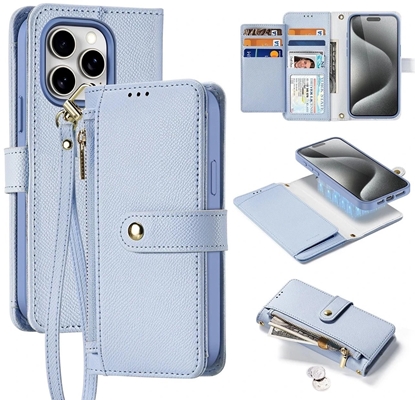 Изображение Etui skórzane Dux Ducis Lawa na iPhone 15 Pro Max - niebieskie