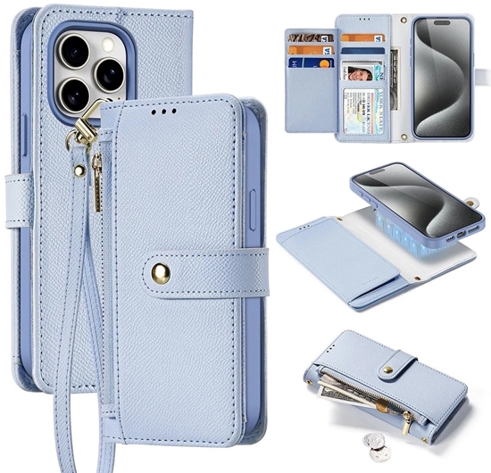 Picture of Etui skórzane Dux Ducis Lawa na iPhone 15 Pro Max - niebieskie