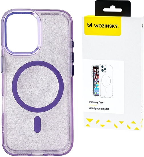 Изображение Wozinsky Wozinsky Glitter Case MagSafe for Samsung Galaxy S24 FE - Purple with Glitter