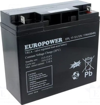 Picture of Europower Akumulator 12V 17Ah AGM Europower EPL17-12 ywotno 15 lat!