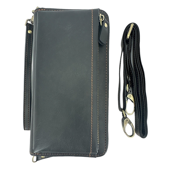 Picture of Evelatus Universal Leather Zipper Design Wallet Black
