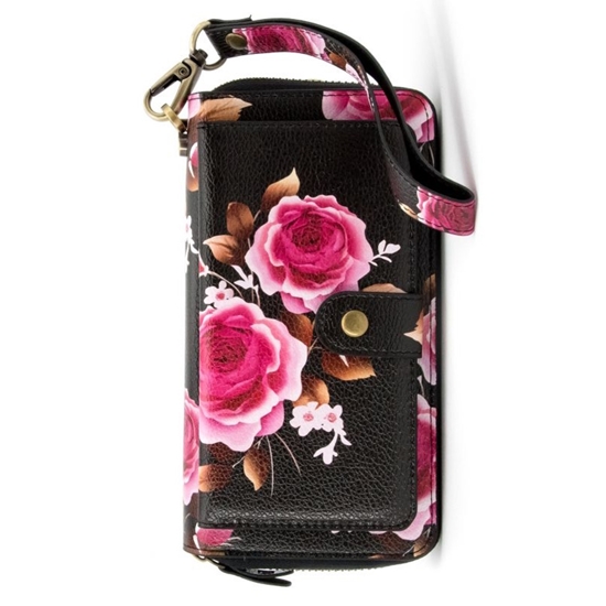 Picture of Evelatus Universal Wallet Zipper Design Flower Black
