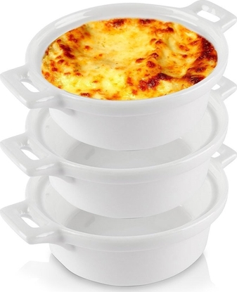 Изображение Excellent Houseware Kokilki Miseczki Porcelanowe Do Zapiekania 3 Szt. Okrge