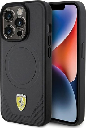 Attēls no Ferrari Ferrari FEHMP15LPTEK iPhone 15 Pro 6.1" czarny/black hardcase Carbon Metal Logo MagSafe
