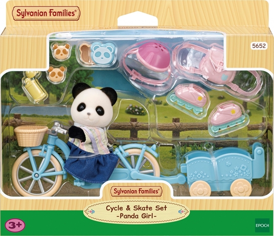 Изображение Figurka Epoch Sylvanian Families Panda Rosalina Zestaw rower i wrotki 5652