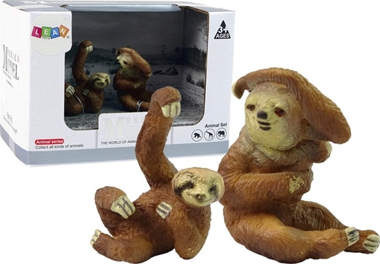 Picture of Figurka LeanToys Zestaw 2 Figurek Leniwce Leniwiec z Modym Figurka Leniwiec