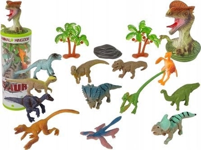 Изображение Figurka LeanToys Zestaw Zwierzta Dinozaury Figurki 12szt. Akcesoria W Tubie