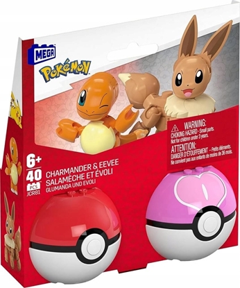 Изображение Figurka Mattel MBL POKEMON POKEBALL CHARMANDER I EEVEE JCR81 W3