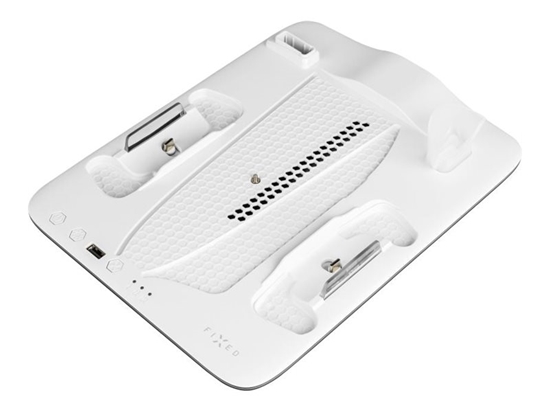 Picture of Fixed Multifunctional Station for PlayStation 5 (Slim) with Fans and Charging for two DualSense Controllers | FIXPS5S-MCS-BW