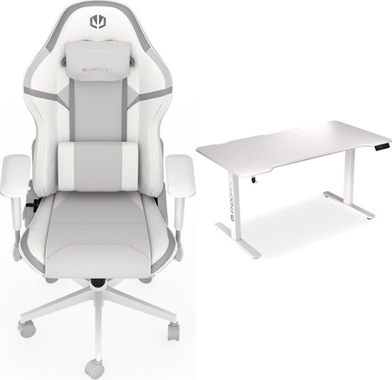 Изображение Fotel Endorfy Fotel Endorfy Scrim OWH (EY8A007) biay + Biurko Atlas L Electric Biae 150cm x 78cm