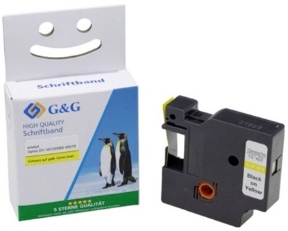 Picture of G&G Schriftband 12mm x 7m sw-gb Komp. m. Dymo D1/ 45018/ S072058