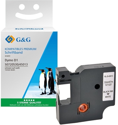 Picture of G&G Schriftband 12mm x 7m sw-ws Komp. m. Dymo D1/ 45013/ S072053