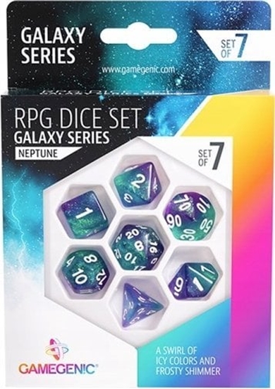 Picture of Gamegenic Gamegenic: Galaxy Series - RPG Dice Set - Neptune