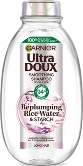 Изображение Garnier GARNIER Ultra Doux Szampon do wosów dugich Replumping Rise Water & Starch (woda ryowa i skrobia) 400ml