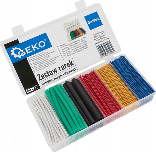 Picture of Geko Zestaw rurek termokurczliwych kolorowych 196szt. (100)