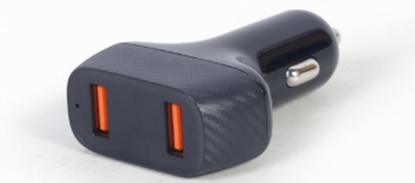 Attēls no Gembird 2-port USB car Fast Charger 36 W Black