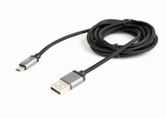 Picture of Gembird cotton braided micro USB cable 2.0 1.8M Black