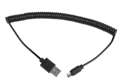 Изображение Gembird USB Male - MicroUSB Male 1.8m Black Coiled
