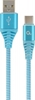Picture of Gembird USB Male - USB Type C Male Premium cotton braided 2m Blue/White