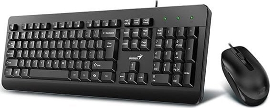 Picture of Genius KM-160 COPILOT, zestaw klawiatura z optyczn myszk, CZ/SK, klasyczna, wodoodporny rodzaj przewodowa (USB), czarna
