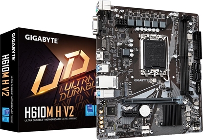 Picture of Gigabyte | H610M H V2 G1.0 | Processor family Intel | Processor socket LGA1700 | DDR5 | Supported hard disk drive interfaces M.2, SATA | Number of SATA connectors 4