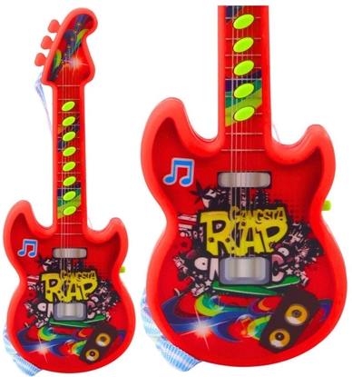 Attēls no Gitara Elektryczna Dla Dzieci Melodie Gama Solmizacyjna Czerwona LEAN TOYS