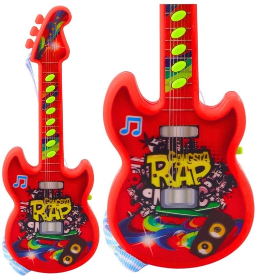 Picture of Gitara Elektryczna Dla Dzieci Melodie Gama Solmizacyjna Czerwona LEAN TOYS