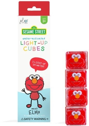 Изображение Glo Pals Glo Pals, Kostki sensoryczne wiecce w wodzie - Elmo, 4 szt.