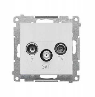 Изображение Gniazdo antenowe R-TV-SAT Kontakt-Simon 55 TASK.01/114 kocowe/zakoczeniowe modu. 1x Wejcie: 5 MHz÷2,4 GHz jasnoszary mat