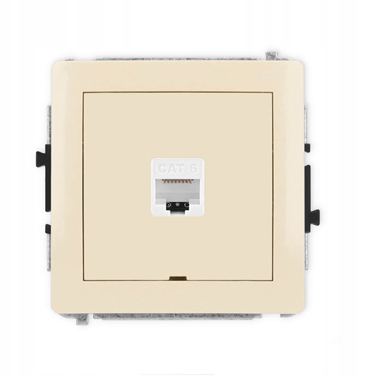 Picture of Gniazdo komputerowe pojedyncze 1xRJ45 Karlik Deco 1DGKBO-3 kategoria 6, 8-stykowy, bez pola opisowego beowe