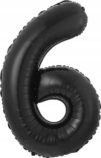 Picture of GoDan Balon foliowy B&C cyfra 6 matowa czarna 85 cm