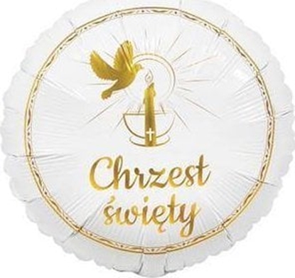 Attēls no GoDan Balon foliowy Chrzest wity (gobek i wieca) 18"