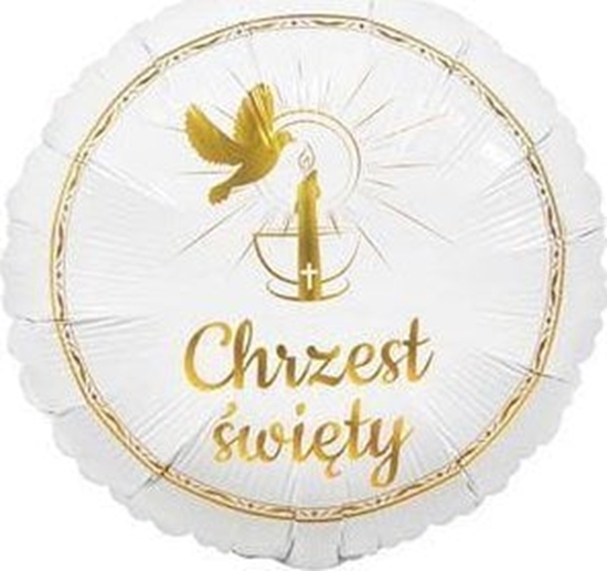 Изображение GoDan Balon foliowy Chrzest wity (gobek i wieca) 18"