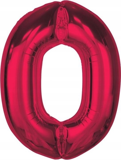 Изображение GoDan Balon foliowy cyfra 0 czerwona Smart 92cm