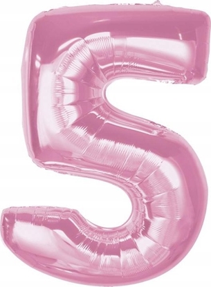 Изображение GoDan Balon foliowy cyfra 5 jasnoróowa Smart 92cm