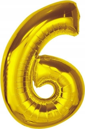 Изображение GoDan Balon foliowy Smart cyfra 6 zota 92cm
