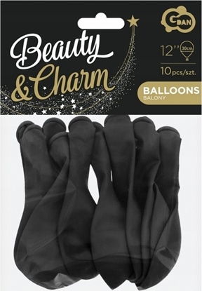 Изображение GoDan Balony Beauty&Charm metaliki czarne 12"/10szt CB-1MCZ