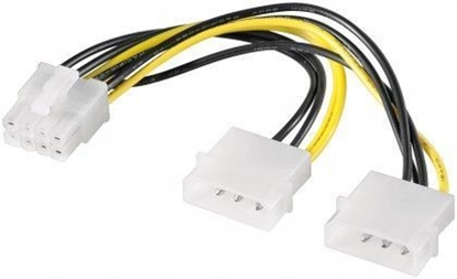 Attēls no Goobay 93241 Power cable/adapter for PC graphics cards; PCI-E to PCI Express 8-pin, 0.15 m