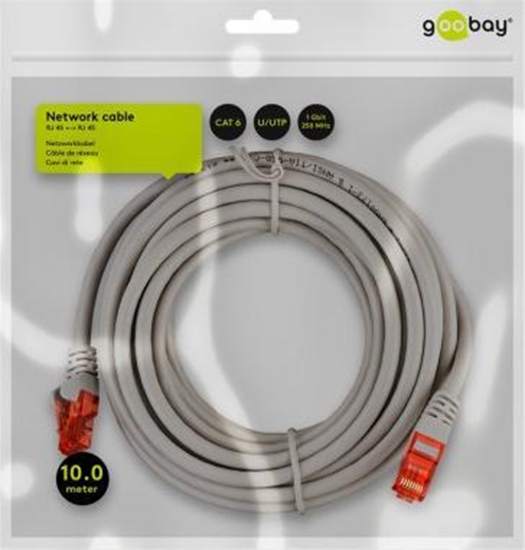 Изображение Goobay CAT 6Kabel czcy, U/UTP, Szary - Dugo kabla 10 m