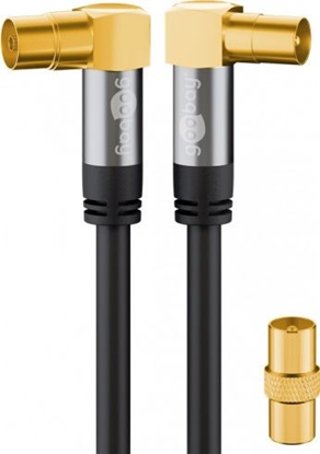 Attēls no Goobay goobay TV antenna cable 135dB 90 ° black 5m -4x shielded