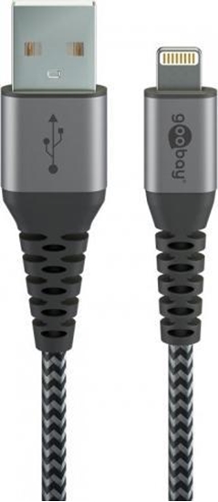 Picture of Goobay Lightning to USB-A Textile Cable with Metal Plugs