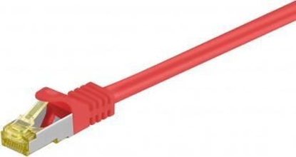 Изображение Goobay RJ45 patchkabel, CAT 6A S/FTP (PiMF), 500 MHz z CAT 7 kable surowym, Czerwony - Dugo kabla 0.5 m