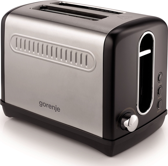 Picture of Gorenje | Toaster | T1100CLBK | Power 1100 W | Number of slots 2 | Housing material Plastic/Metal | Black